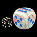 Chessex Festive Pop Art & Blue BIG 30mm D6 Spot Dice