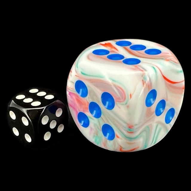 Chessex Festive Pop Art & Blue BIG 30mm D6 Spot Dice