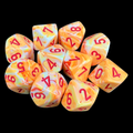 Chessex Festive Sunburst & Red 10 x D10 Dice Set