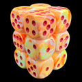 Chessex Festive Sunburst & Red 12 x D6 Dice Set