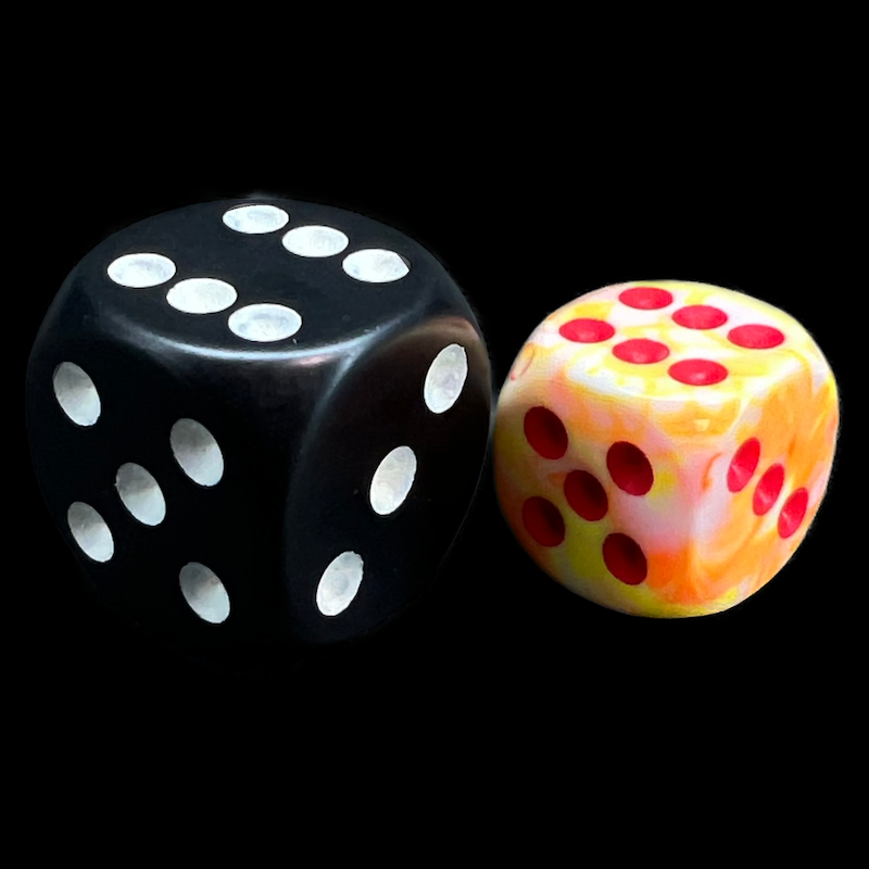 Chessex Festive Sunburst & Red 12mm D6 Spot Dice