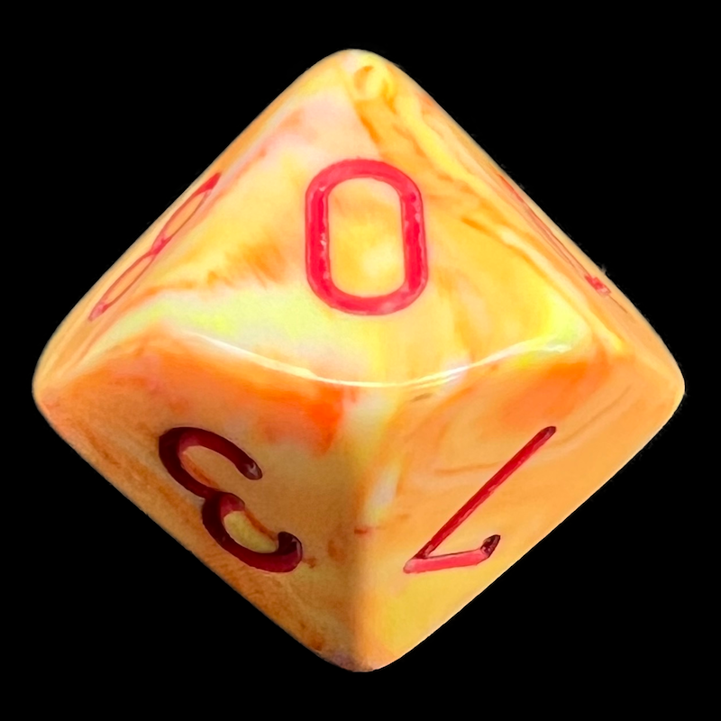 Chessex Festive Sunburst & Red D10 Dice