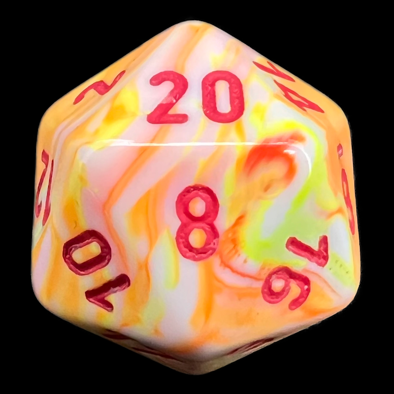 Chessex Festive Sunburst & Red D20 Dice