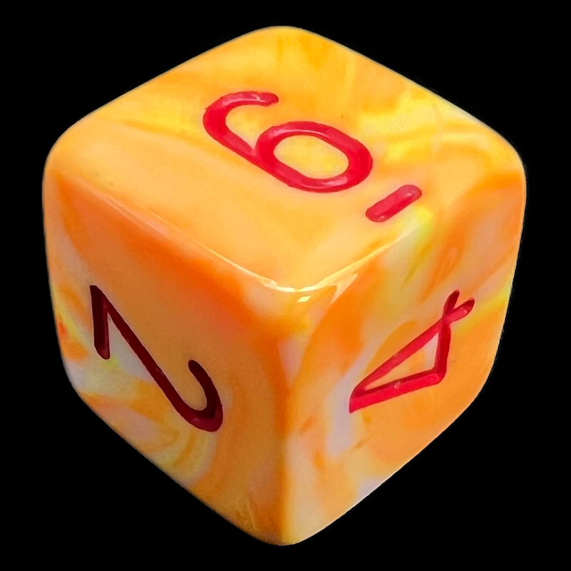 Chessex Festive Sunburst & Red D6 Dice
