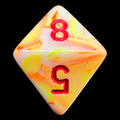 Chessex Festive Sunburst & Red D8 Dice