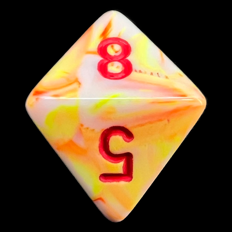 Chessex Festive Sunburst & Red D8 Dice