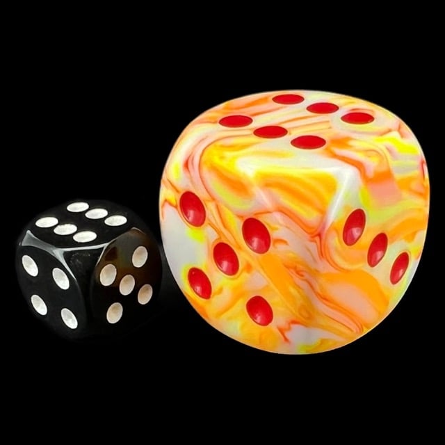 Chessex Festive Sunburst & Red BIG 30mm D6 Spot Dice