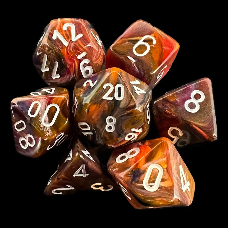 Chessex Festive Symphony & White 7 Dice Polyset