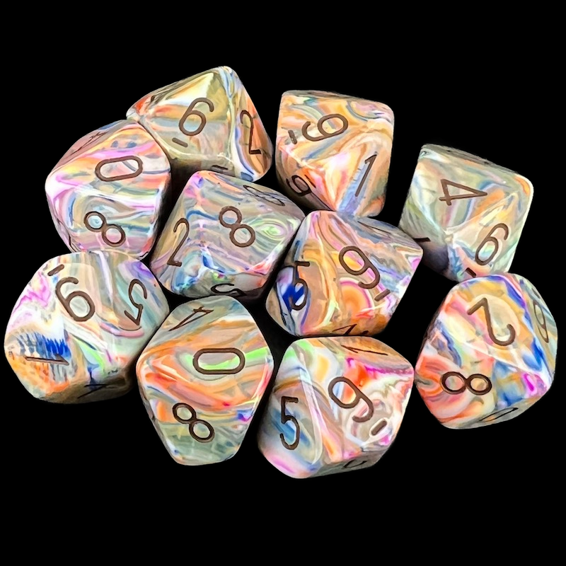 Chessex Festive Vibrant 10 x D10 Dice Set - Discontinued