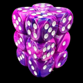 Chessex Festive Violet & White 12 x D6 Dice Set