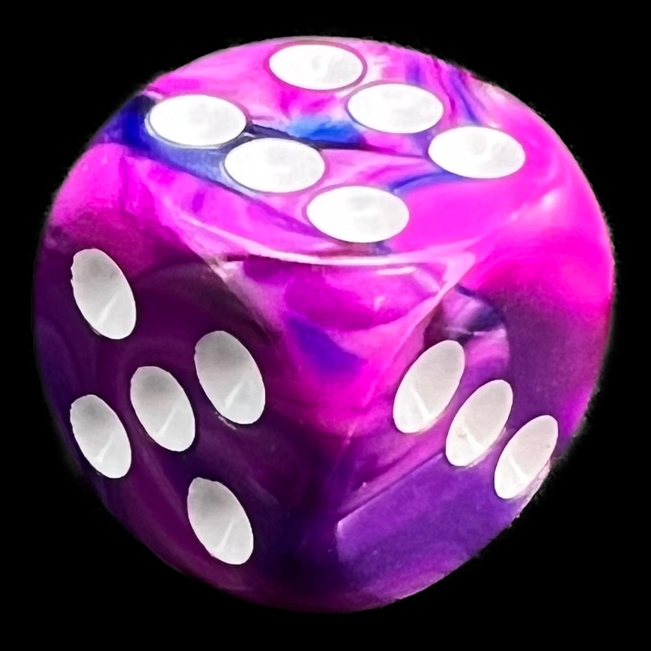 Chessex Festive Violet & White 16mm D6 Spot Dice