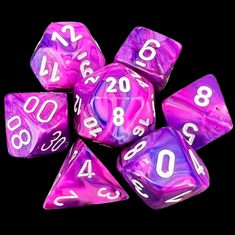 Chessex Festive Violet & White 7 Dice Polyset