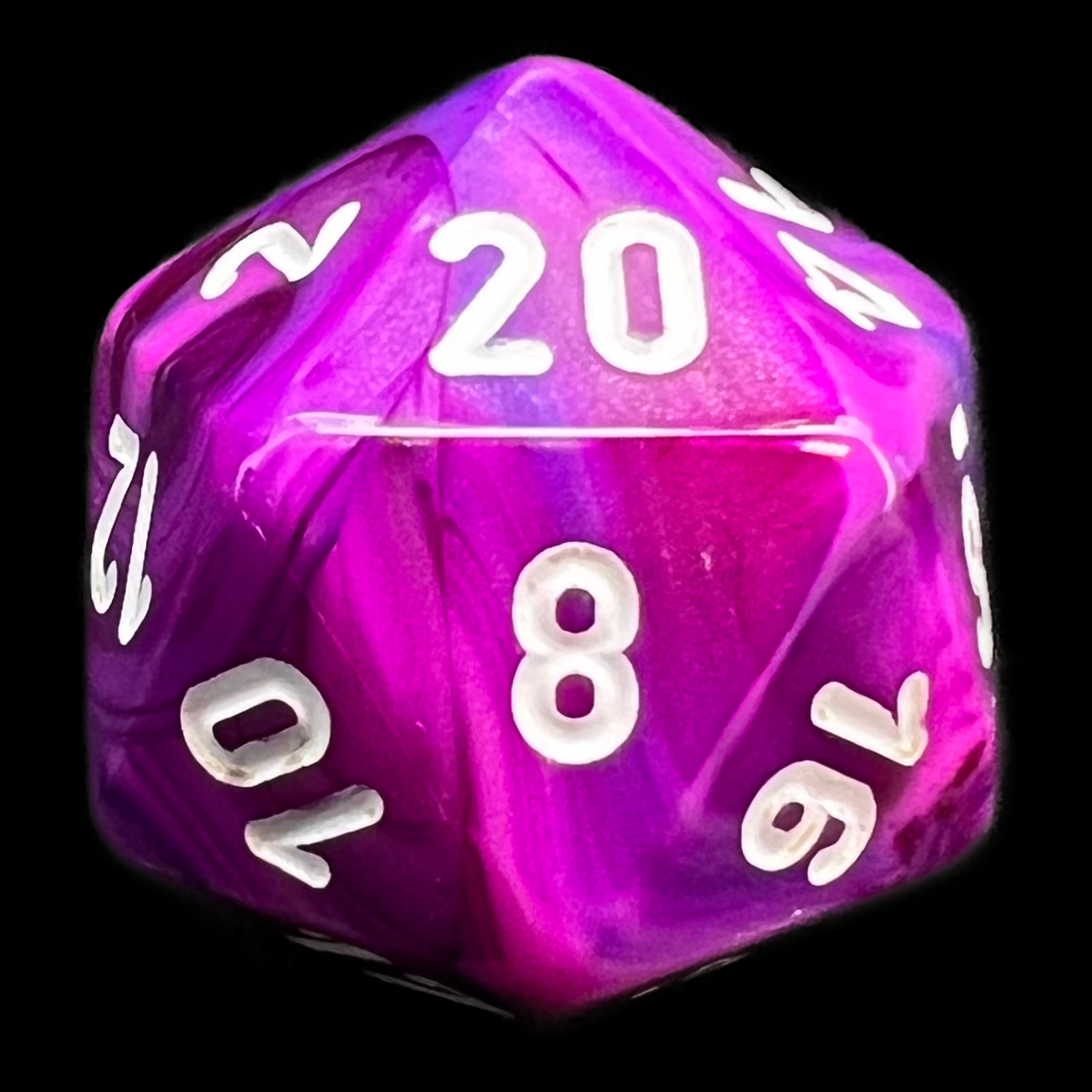 Chessex Festive Violet & White D20 Dice