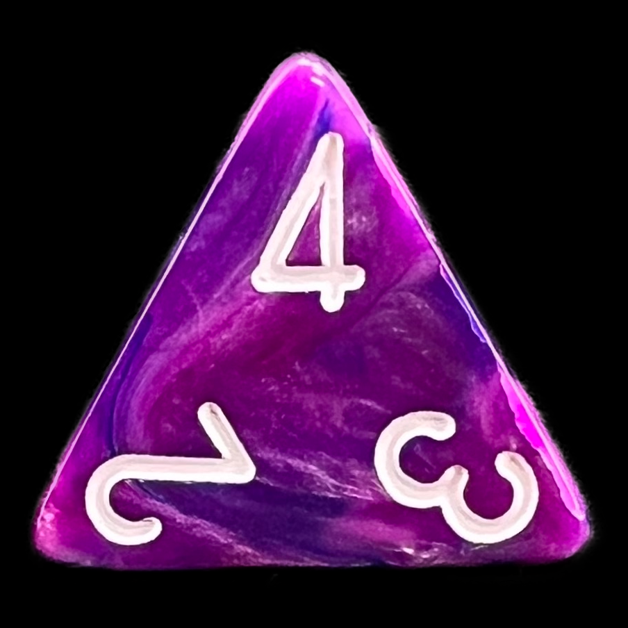 Chessex Festive Violet & White D4 Dice