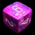 Chessex Festive Violet & White D6 Dice