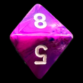Chessex Festive Violet & White D8 Dice