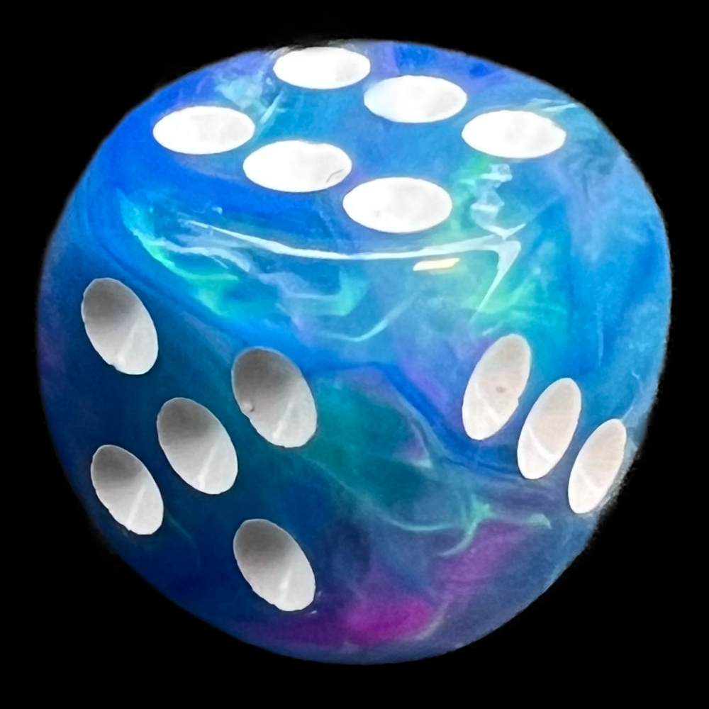 Chessex Festive Waterlily & White 16mm D6 Spot Dice