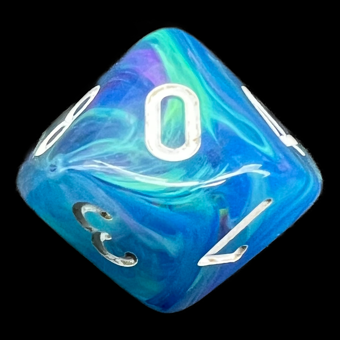 Chessex Festive Waterlily & White D10 Dice