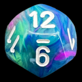 Chessex Festive Waterlily & White D12 Dice