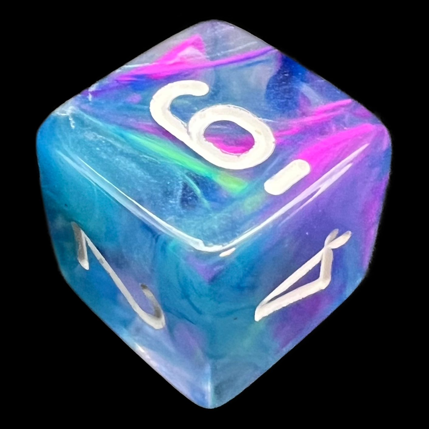 Chessex Festive Waterlily & White D6 Dice