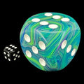 Chessex Festive Waterlily & White MASSIVE 50mm D6 Spot Dice
