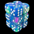 Chessex Festive Waterlily & White 12 x D6 Dice Set