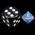 Chessex Festive Waterlily & White MINI-HEDRAL D10 Dice