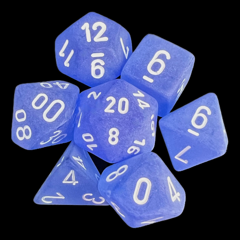 Chessex Frosted Blue & White 7 Dice Polyset