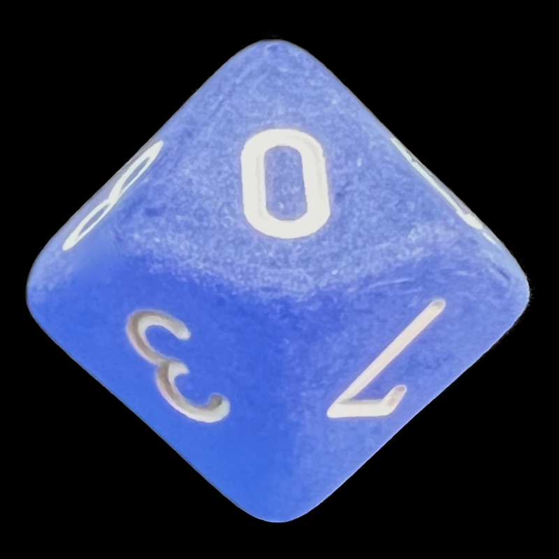 Chessex Frosted Blue & White D10 Dice