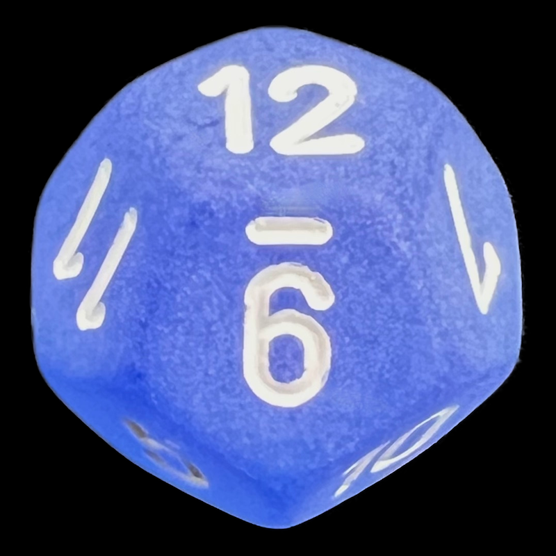 Chessex Frosted Blue & White D12 Dice