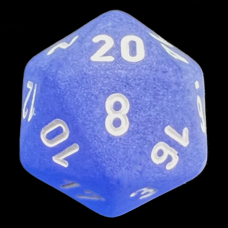 Chessex Frosted Blue & White D20 Dice