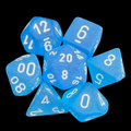 Chessex Frosted Caribbean Blue & White 7 Dice Polyset