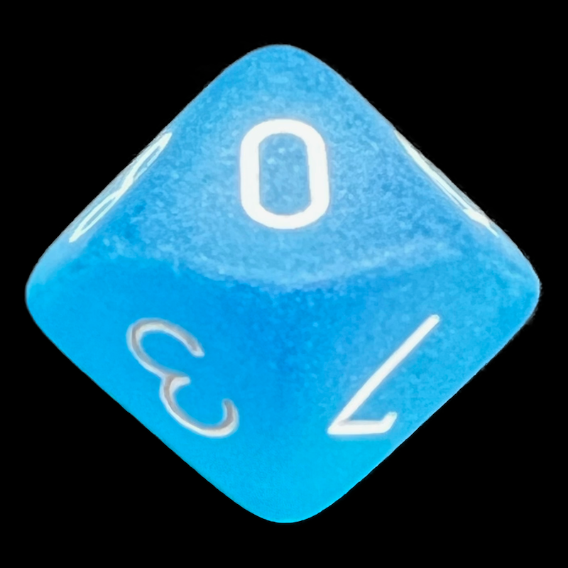 Chessex Frosted Caribbean Blue & White D10 Dice