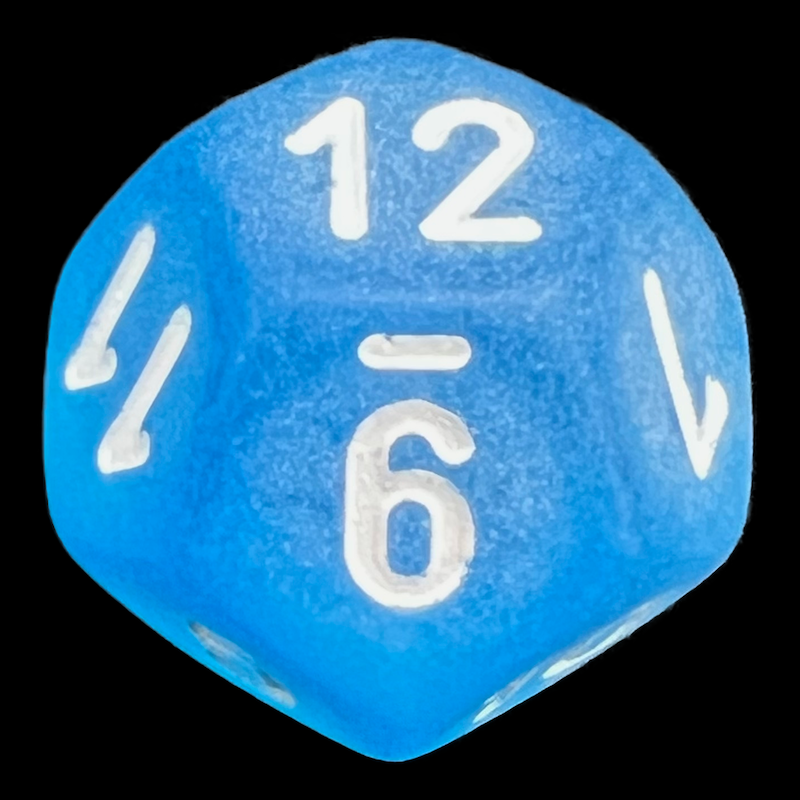 Chessex Frosted Caribbean Blue & White D12 Dice