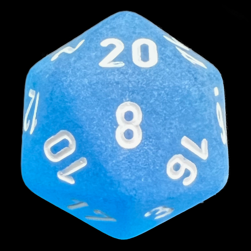 Chessex Frosted Caribbean Blue & White D20 Dice