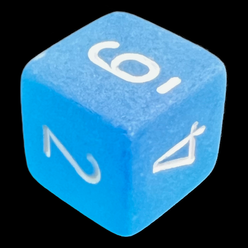 Chessex Frosted Caribbean Blue & White D6 Dice