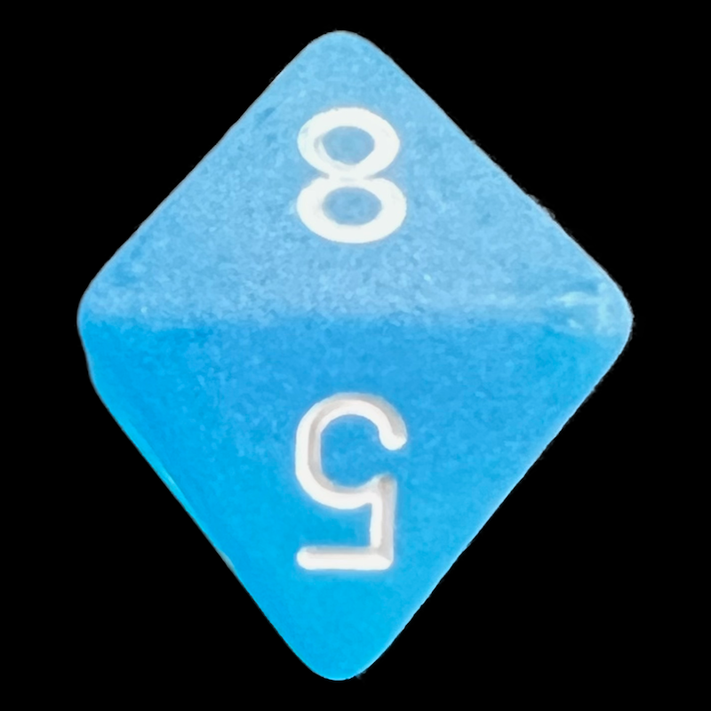 Chessex Frosted Caribbean Blue & White D8 Dice