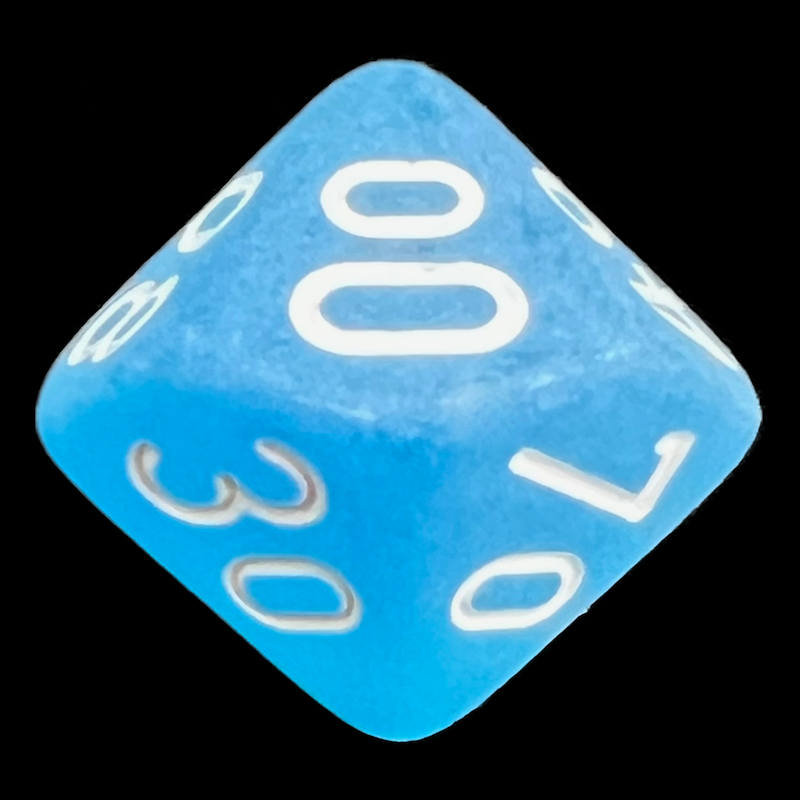Chessex Frosted Caribbean Blue & White Percentile Dice