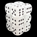 Chessex Frosted Clear & Black 12 x D6 Dice Set