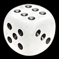 Chessex Frosted Clear & Black 16mm D6 Spot Dice