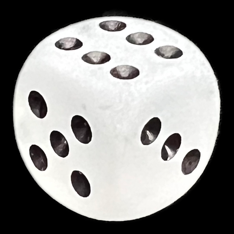 Chessex Frosted Clear & Black 16mm D6 Spot Dice