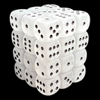Chessex Frosted Clear & Black 36 x D6 Dice Set