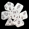 Chessex Frosted Clear & Black 7 Dice Polyset
