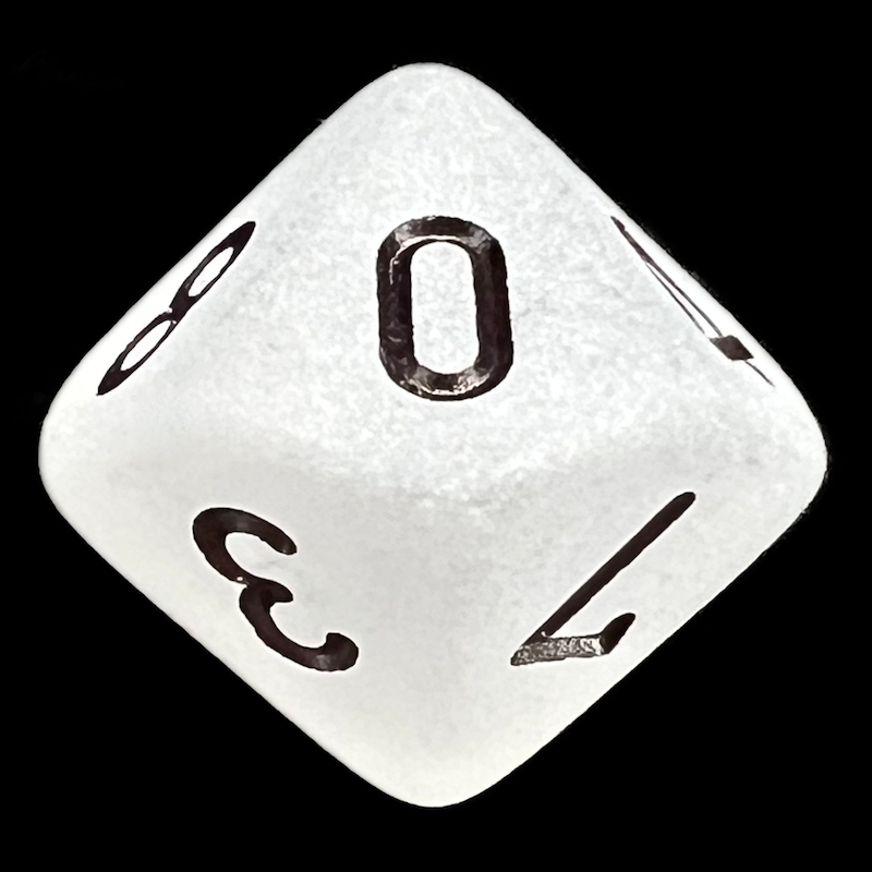 Chessex Frosted Clear & Black D10 Dice