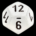 Chessex Frosted Clear & Black D12 Dice