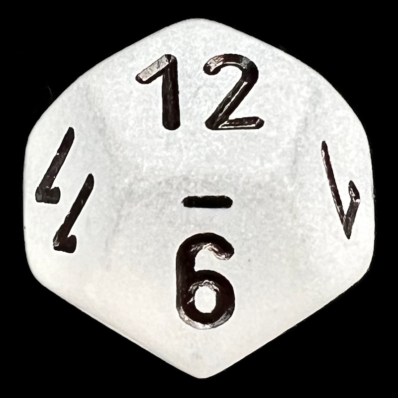 Chessex Frosted Clear & Black D12 Dice