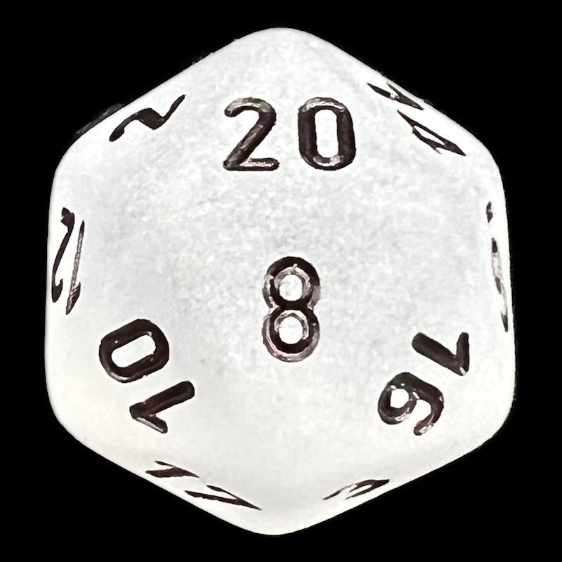 Chessex Frosted Clear & Black D20 Dice