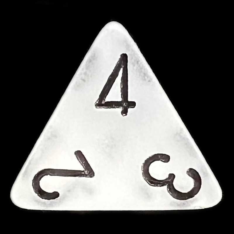 Chessex Frosted Clear & Black D4 Dice