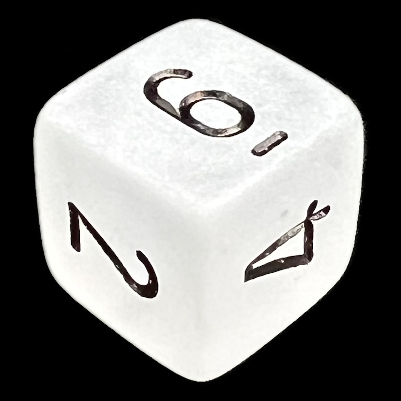 Chessex Frosted Clear & Black D6 Dice