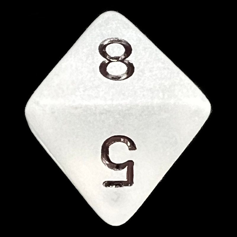 Chessex Frosted Clear & Black D8 Dice